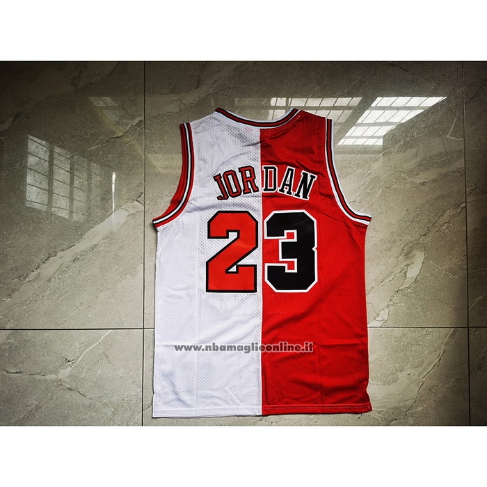Maglia Chicago Bulls Michael Jordan #23 Split Bianco Rosso